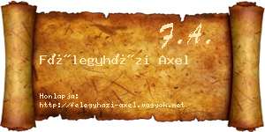 Félegyházi Axel névjegykártya